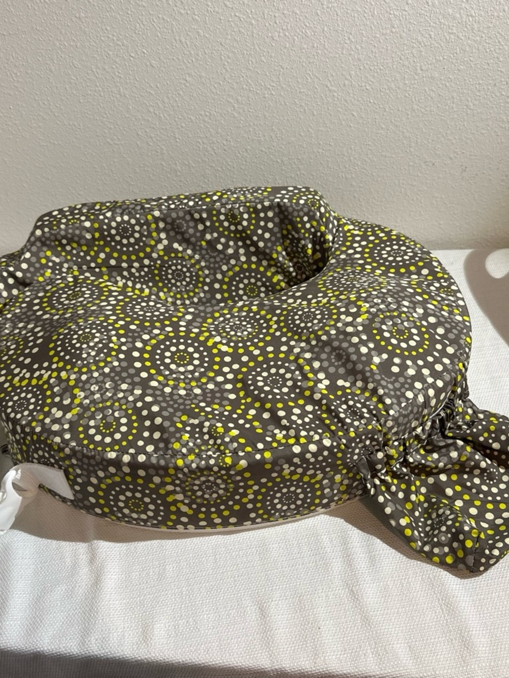 My Brest Friend Original Nursing Pillow - Like New (Grey & Yellow Fireworks)